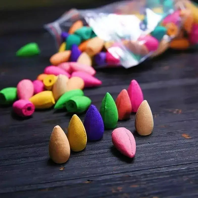 backflow incense cones, waterfall incense cones, natural incense cones, aromatherapy incense cones, yoga incense cones, meditation incense cones, relaxation incense cones, scented incense cones, incense cones gift set, eco-friendly incense cones, incense cones for backflow burner, incense cones UK, premium incense cones, incense cones mixed scents, incense cones for aromatherapy