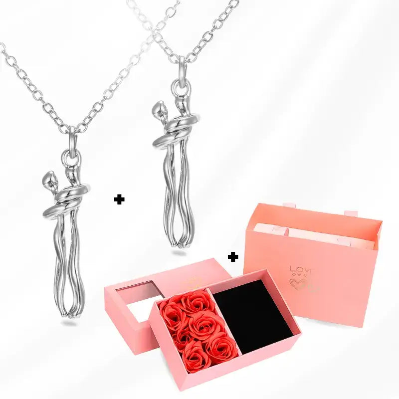 eternal embrace couple necklace, couple necklace gift, matching couple necklaces, necklace for couples, couple jewellery gift, christmas gift for couples, christmas necklace gift, romantic christmas gift for couple, christmas jewellery gift for her, christmas gift for girlfriend, christmas gift for wife, couples christmas gift ideas