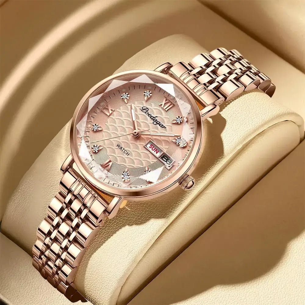 women’s elegant watch, rose gold women’s watch, luxury women’s watch, minimalist women’s watch, luminous women’s watch, stainless steel women’s watch, waterproof women’s watch, fashion women’s watch, stylish women’s watch, casual women’s watch