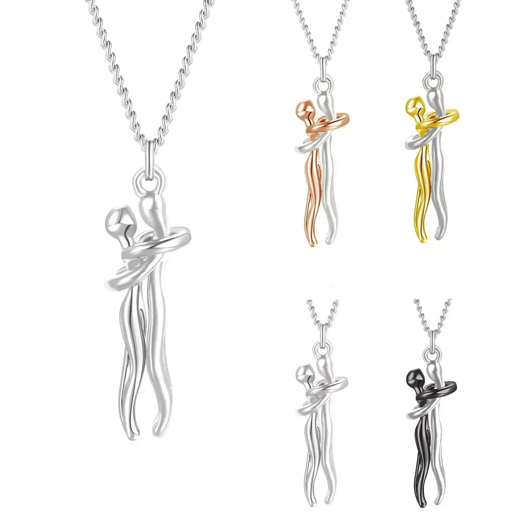 Eternal Embrace Couple Necklace, Eternal Embrace Necklace, Embrace Chain, Lovers Necklace, Soulmate Necklace, Couple Chain, Infinite Love Chain