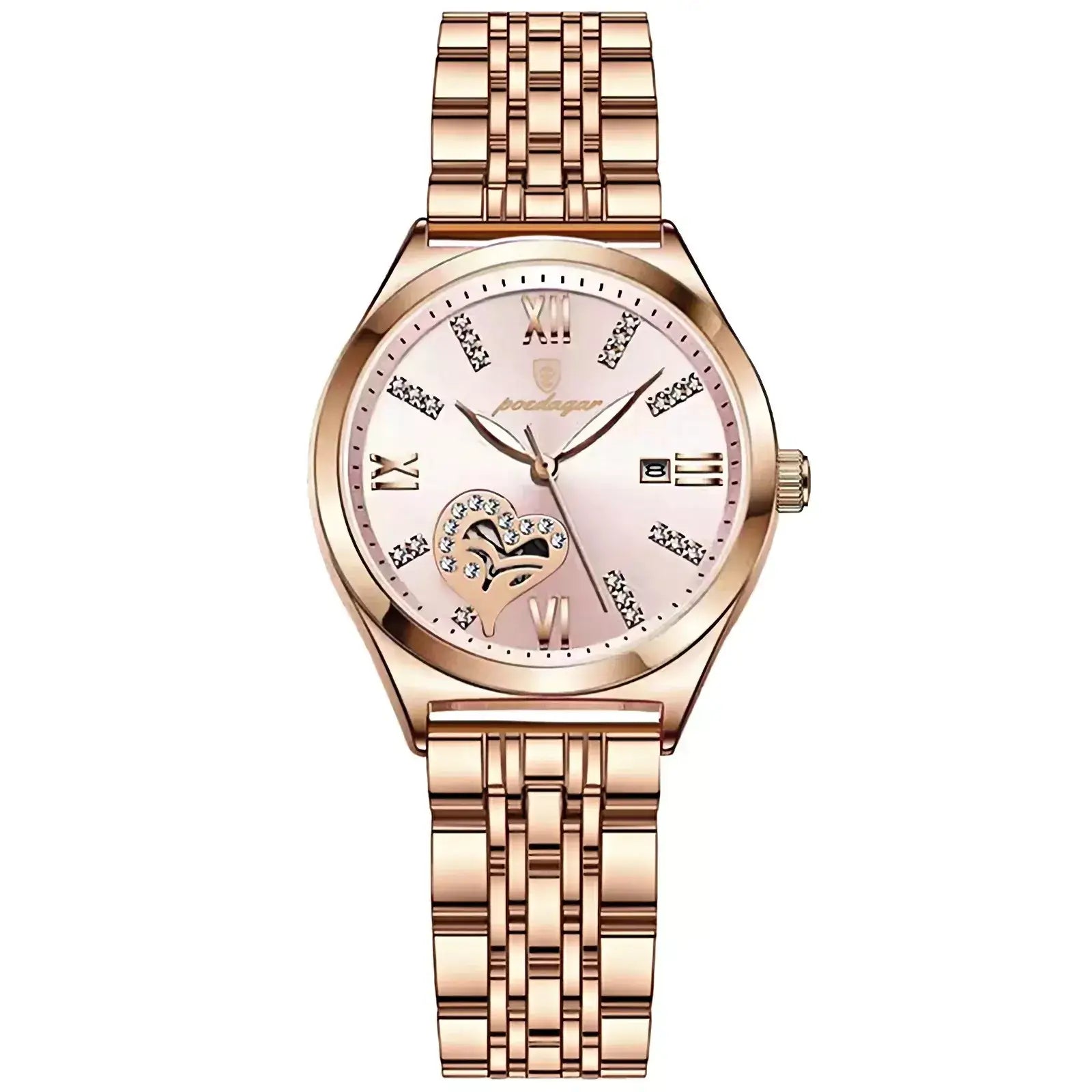luxury women’s watch, elegant ladies watch, stainless steel women’s watch, waterproof quartz watch, luminous ladies wristwatch, dress watch for women, premium women’s timepiece, sophisticated women’s watch, stylish ladies watch UK, high-end women’s watch
