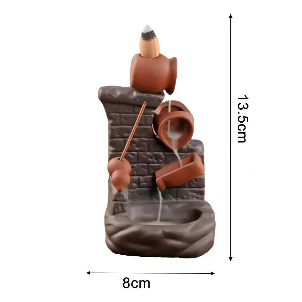 Auralis Flow Incense Holder,
Incense burner,
Backflow incense,
Ceramic incense holder,
Incense cone,
Yoga accessories,
Meditation tools,
Aromatherapy,
Home decor,
Relaxation,
Handmade