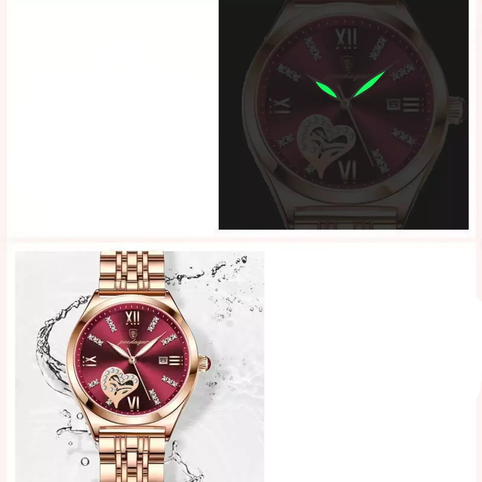 luxury women’s watch, elegant ladies watch, stainless steel women’s watch, waterproof quartz watch, luminous ladies wristwatch, dress watch for women, premium women’s timepiece, sophisticated women’s watch, stylish ladies watch UK, high-end women’s watch