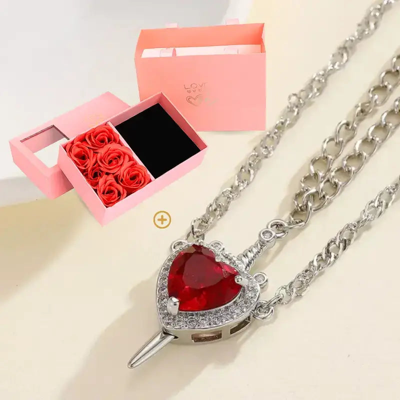 couple necklace gift, couples necklace set, matching couple necklaces, necklace for couples, couple jewellery gift, love necklace for couples, heart and sword necklace, symbolic couple necklace, romantic couple necklace, meaningful jewellery gift, promise necklace for couples, his and hers necklace set, couples jewellery gift