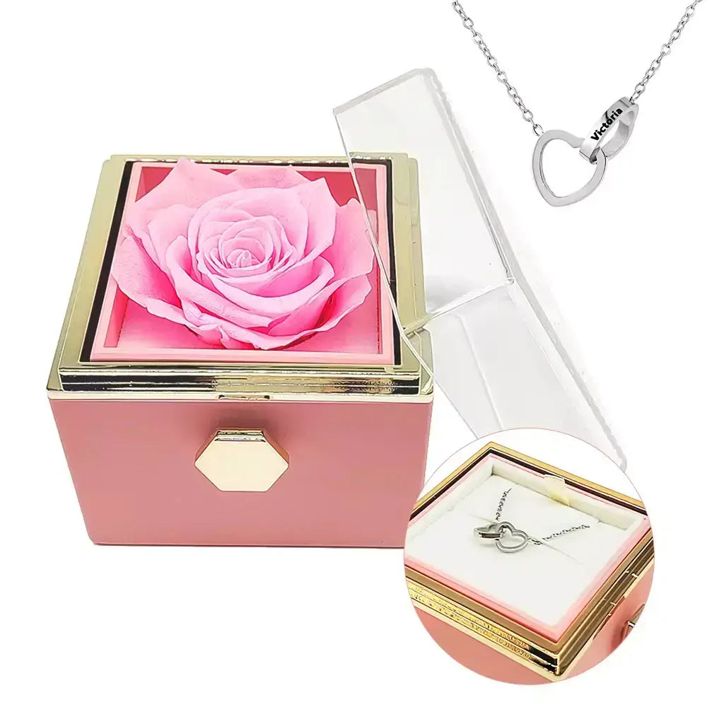 Double Hearts Necklace + Complimentary Rotating Rose Box,
unforgettable gift,
timeless gift for women,
silver necklace for women,
rose gold necklace for women,
romantic gift for her,
necklace with rose box,
meaningful jewellery,
high-quality women’s necklace,
gold necklace for women,
gift with rotating rose box,
elegant women’s necklace,
double hearts necklace,
delicate necklace for girlfriend