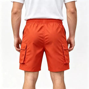 Kairo™ Men's Red Cargo Shorts rear view showing relaxed fit