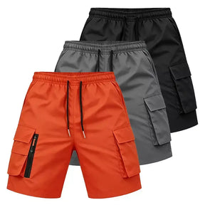 Kairo™ Men's Cargo Shorts in red, grey and black