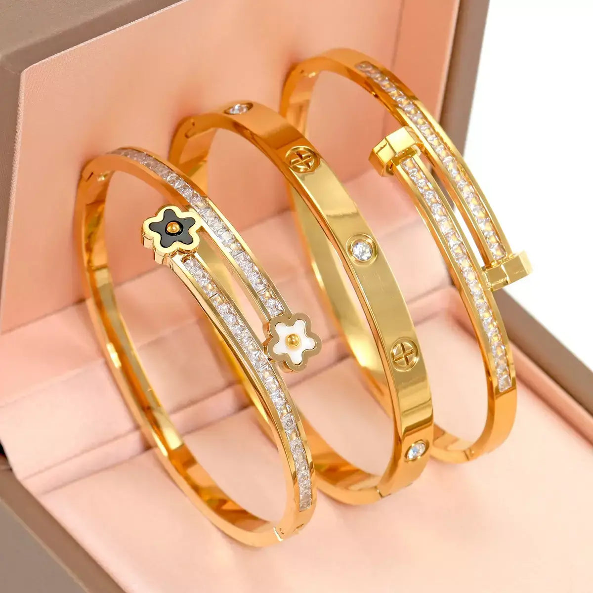 Elowen Ladies’ Bracelet Set, gold bracelets for women, cuff bracelets for women, women’s fashion bracelets, gift for her, elegant bracelets for women, stainless steel bracelets women, cubic zirconia bracelets, trendy bracelets for women, jewellery gifts for women, ladies’ bracelet set, luxury bracelets for women, party bracelets for women, stylish women’s bracelets, fashion accessories for women