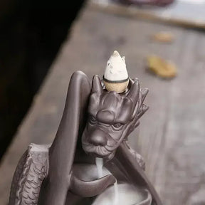 dragon incense burner, backflow incense holder, waterfall incense burner, ceramic incense burner, aromatherapy incense burner, backflow cone incense burner, relaxing incense holder, unique incense burner gift, home decor incense burner, incense burner for meditation, stress relief incense burner, decorative incense burner, incense burner with smoke waterfall, creative incense holder, incense burner for wellbeing

