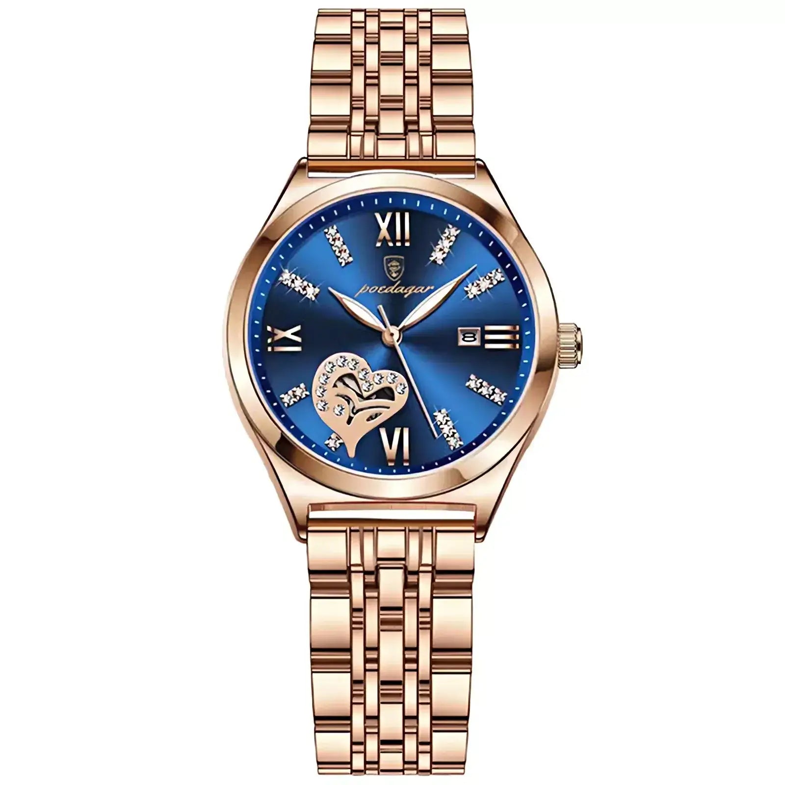 luxury women’s watch, elegant ladies watch, stainless steel women’s watch, waterproof quartz watch, luminous ladies wristwatch, dress watch for women, premium women’s timepiece, sophisticated women’s watch, stylish ladies watch UK, high-end women’s watch