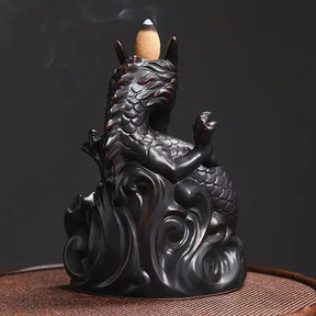 Dragon’s Charm Incense Burner,Dragon incense burner, Backflow incense holder, Ceramic incense burner, Aromatherapy incense burner, Relaxation incense burner, Meditation incense burner, Smoke waterfall incense burner, Unique incense holder, Gift for incense lovers, Home décor incense burner, Stress relief incense burner, Spiritual incense burner, Handcrafted incense burner