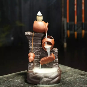 Auralis Flow Incense Holder,
Incense burner,
Backflow incense,
Ceramic incense holder,
Incense cone,
Yoga accessories,
Meditation tools,
Aromatherapy,
Home decor,
Relaxation,
Handmade