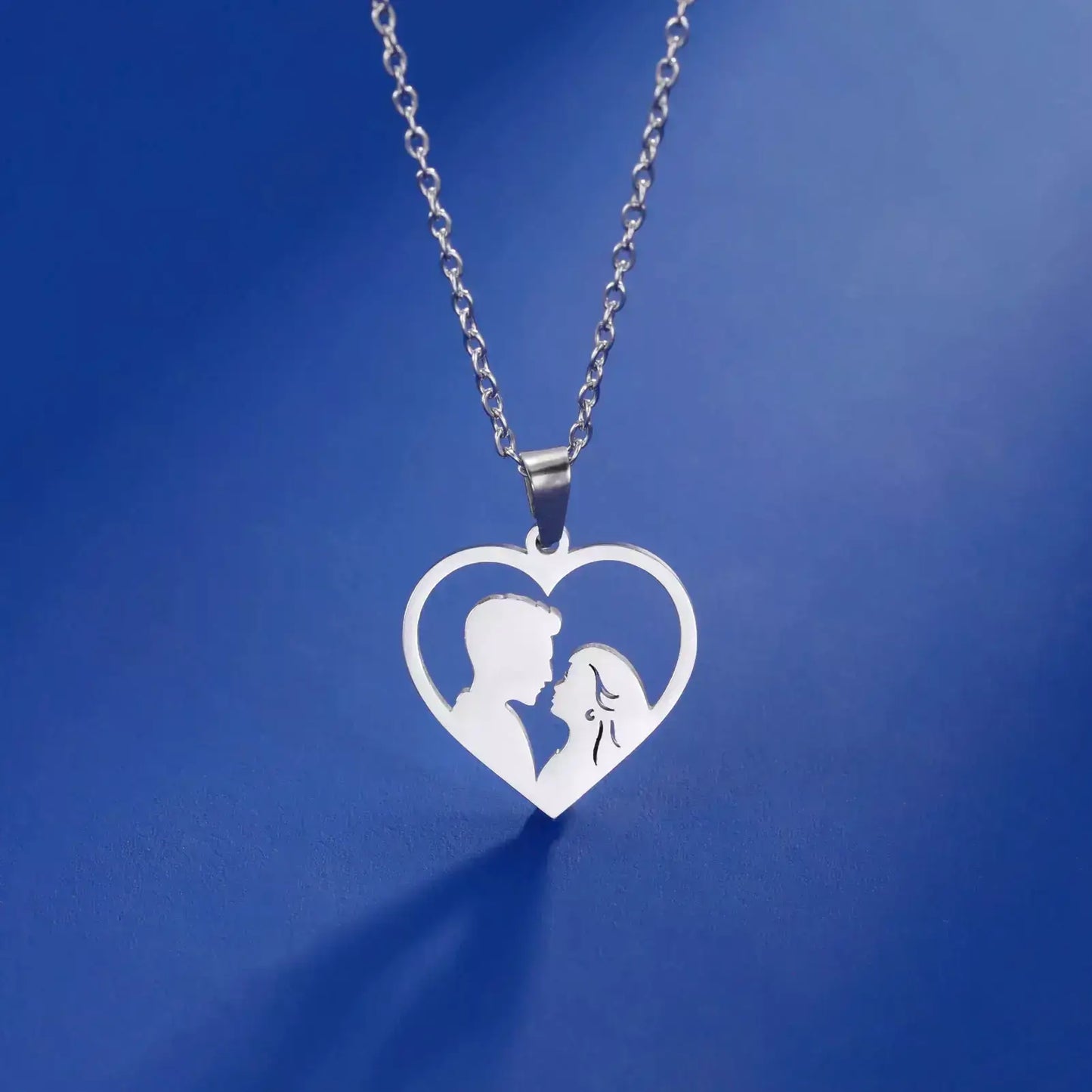 couple necklace, heart necklace, romantic gift for couples, unisex necklace, stainless steel necklace, meaningful jewellery, necklace for boyfriend and girlfriend, elegant necklace for couples, love necklace, two hearts necklace, gift for couples, romantic jewellery