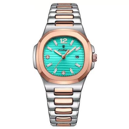 Luxury Square Women’s Watch,Luxury women’s watch, Ladies’ quartz watch, Waterproof women’s watch, Elegant ladies’ watch, Luminous watch for women, Women’s square dial watch, Fashion watch for women, Stylish women’s watch, Best gift for her watch, Durable women’s watch, Elegant everyday watch for women, Women’s watch with date display, Modern ladies’ wristwatch, Affordable luxury watch UK, Waterproof quartz watch for women