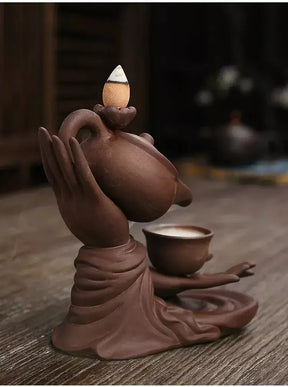 tea kettle incense burner,

backflow incense burner,

ceramic incense holder,

clay incense burner,

smoke waterfall incense burner,

zen incense burner,

meditation incense burner,

home décor incense holder,

aromatherapy incense burner