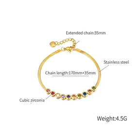 Luxe Radiance Women's Bracelet, women's stainless steel bracelet, zircon jewellery for women, luxury bracelet for everyday wear, elegant women's accessory, small high-grade bracelet, fashionable bracelets UK, light luxury jewellery, durable women's bracelet, gift for her bracelet, office to evening jewellery, sophisticated women's bracelet