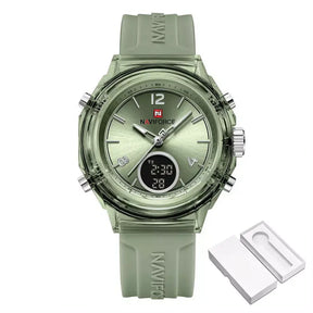 Elegance Dual Display Ladies’ Watch, ladies watch, women’s watches UK, dual display watch, analogue and digital watch, stylish ladies watch, elegant women’s watch, water resistant ladies watch, modern ladies quartz watch, silicone strap ladies watch