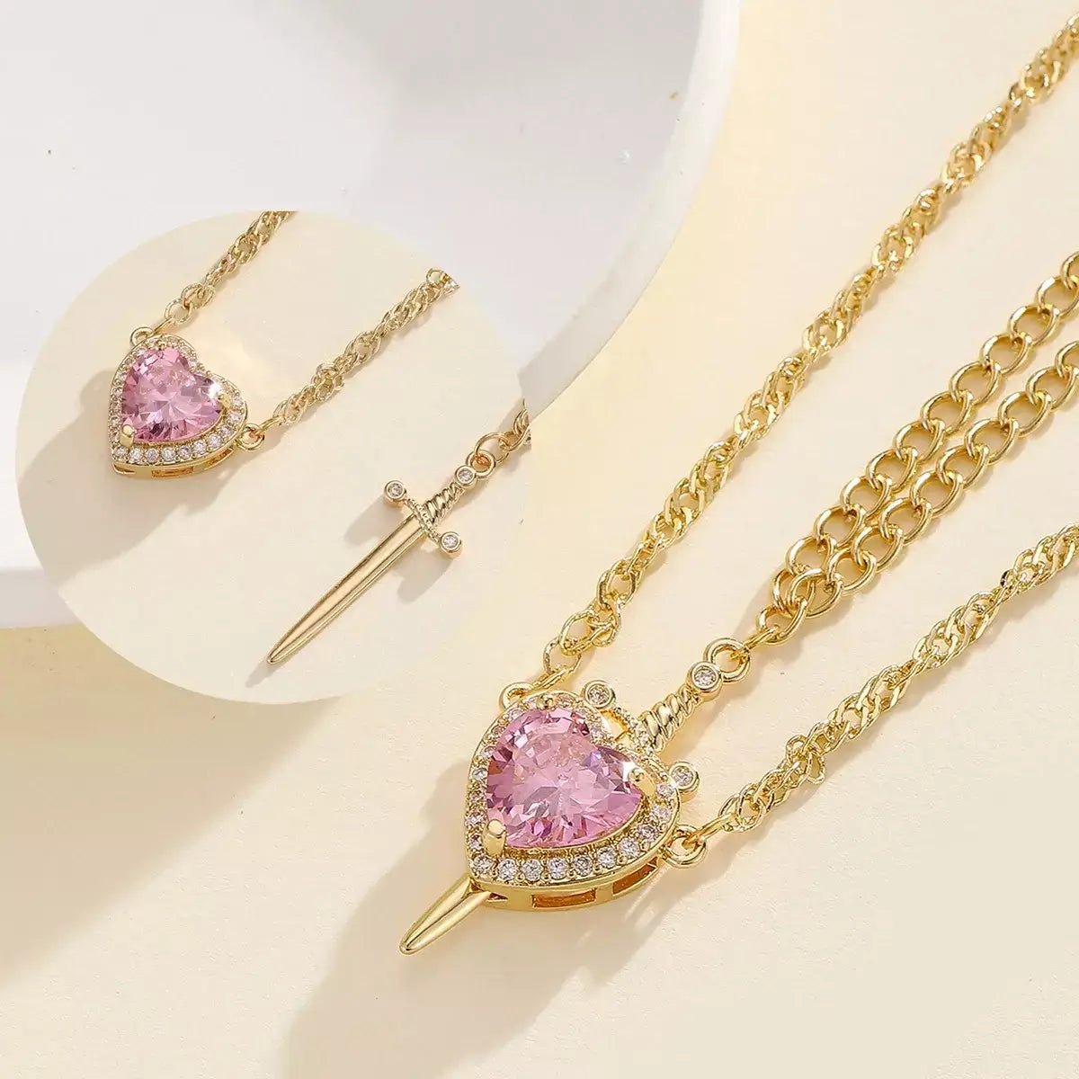 couple necklace gift, couples necklace set, matching couple necklaces, necklace for couples, couple jewellery gift, love necklace for couples, heart and sword necklace, symbolic couple necklace, romantic couple necklace, meaningful jewellery gift, promise necklace for couples, his and hers necklace set, couples jewellery gift