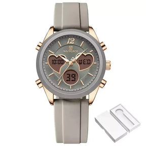Glam Pulse Ladies’ Watch, ladies watch, women’s watch, ladies wristwatch, elegant ladies watch, fashion ladies watch, luxury women’s watch, quartz ladies watch, waterproof ladies watch, heart shaped ladies watch, silicone strap ladies watch, casual ladies watch, dual display women’s watch, stylish ladies watch, gift watch for women, girls fashion watch