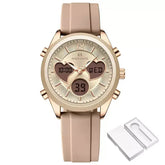 Glam Pulse Ladies’ Watch, ladies watch, women’s watch, ladies wristwatch, elegant ladies watch, fashion ladies watch, luxury women’s watch, quartz ladies watch, waterproof ladies watch, heart shaped ladies watch, silicone strap ladies watch, casual ladies watch, dual display women’s watch, stylish ladies watch, gift watch for women, girls fashion watch