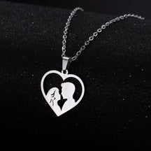 couple necklace, heart necklace, romantic gift for couples, unisex necklace, stainless steel necklace, meaningful jewellery, necklace for boyfriend and girlfriend, elegant necklace for couples, love necklace, two hearts necklace, gift for couples, romantic jewellery