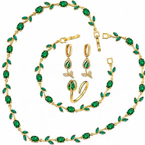 tulip jewellery set, jewellery gift for her, gift for women, luxury jewellery set, women's jewellery set, floral jewellery set, necklace bracelet earrings ring set, premium jewellery gift, elegant jewellery set, jewellery with gift box