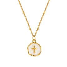 Cross – Pearl White: 40 cm + 5 cm chain, 16 x 12 mm pendant, 5.1 g