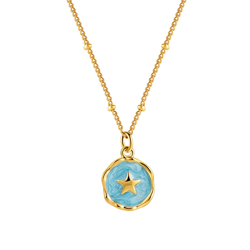 Star – Ocean Blue: 40 cm + 5 cm chain, 16 x 12 mm pendant, 5.1 g
