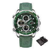 Raventon™ Men’s Chronograph Watch with green dial and green strap